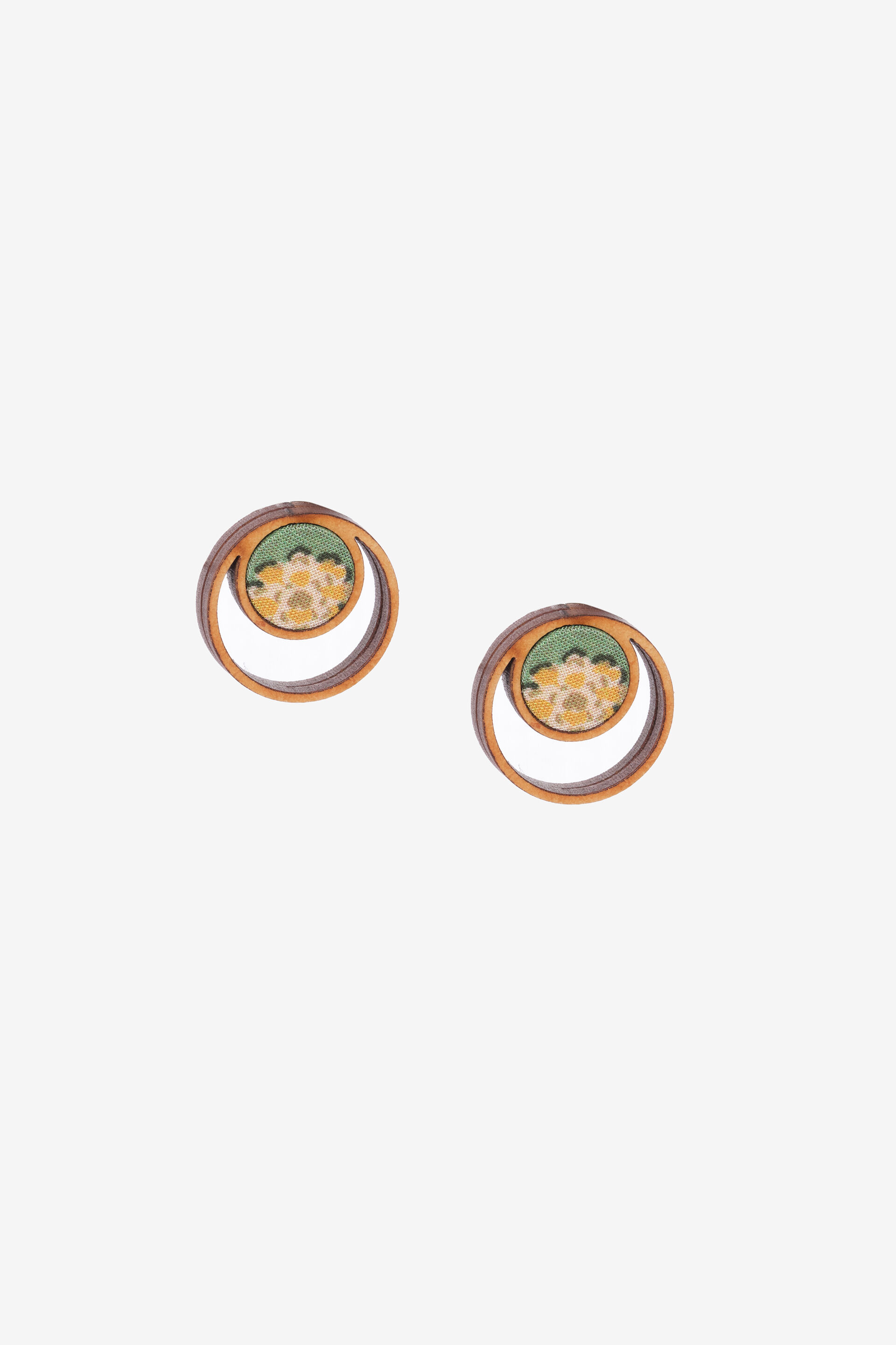 Fabric Disc Earrings
